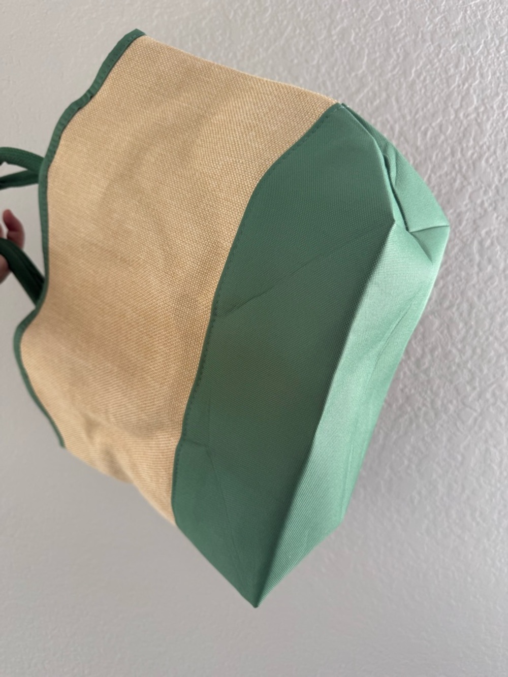 Starbucks Natural Canvas Tote with Green Trim and Logo - Picture 3 of 9